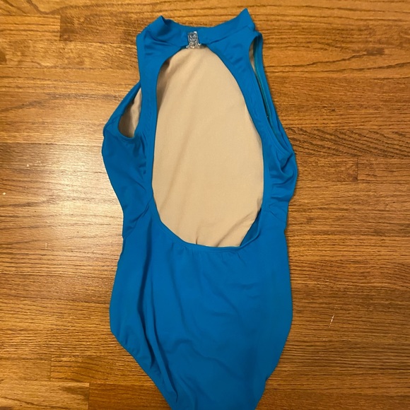 Blue green high neck leotard - LOOK AT PHOTOS FOR REAL COLOR - Picture 4 of 4